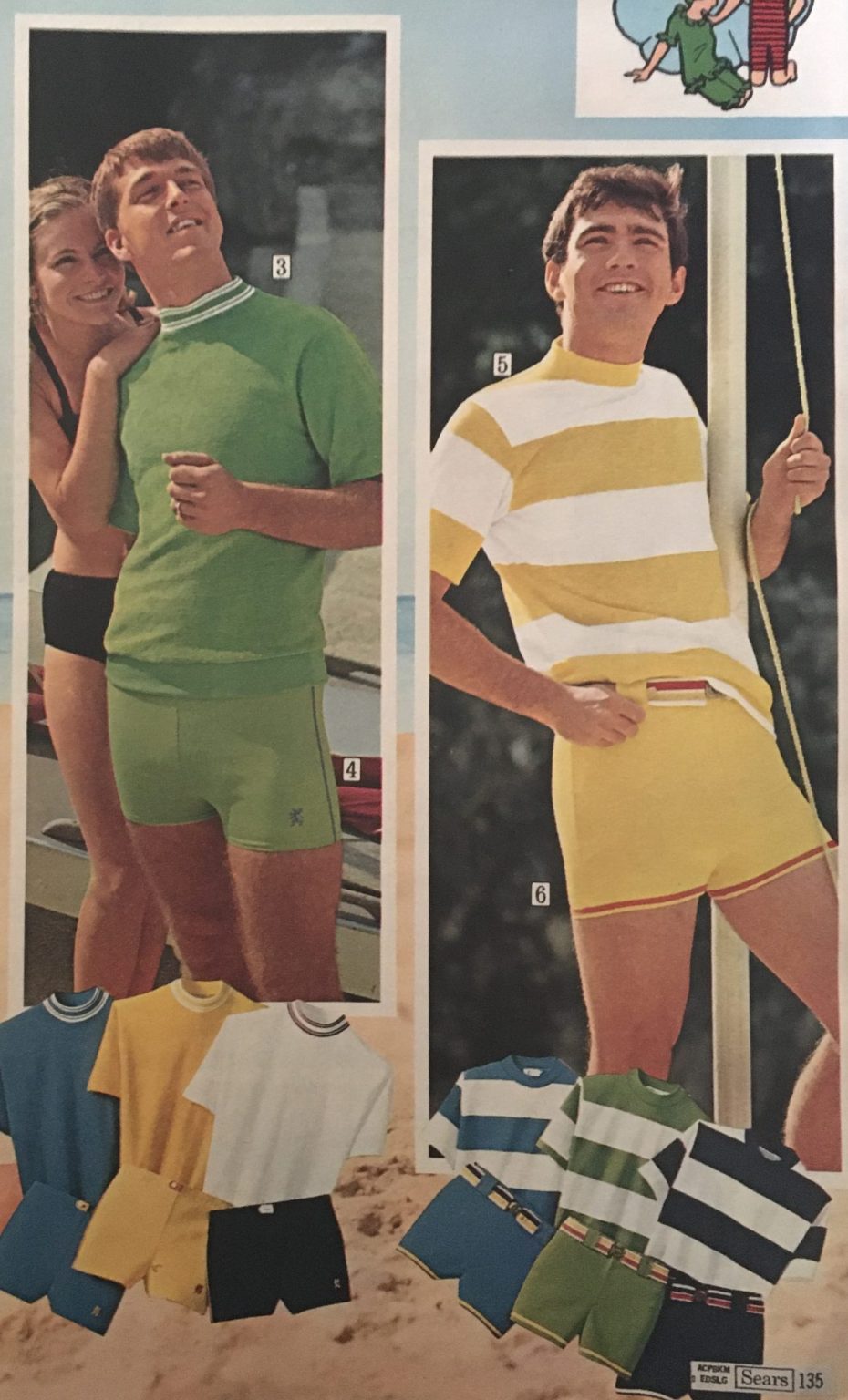 Retro Men's Swim Trunks 1960s, 1970s, 1980s History