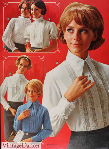 1969 Ruffles and pintucks Victorian blouses