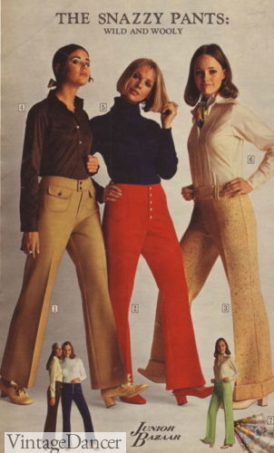1960s wool flare leg pants for women fall and winter outfits