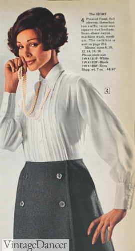 1970 white pintuck blouse
