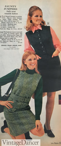 1970s tweed jumpers dresses pinafore