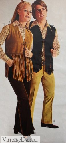 70s hippie outfits - fringe vests for women and men