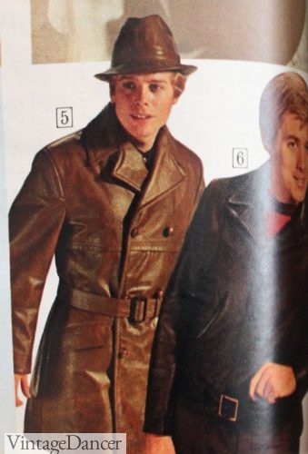 1970s mens leather hat and jacket