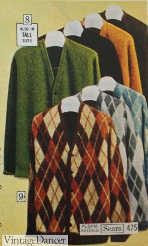 1970 mohair argyle cardigans