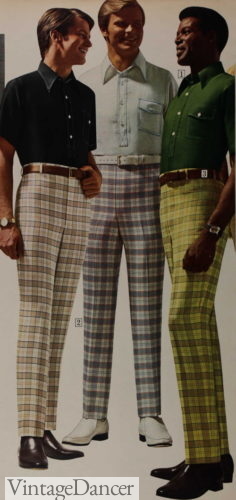 1970 mens plaid flare pants