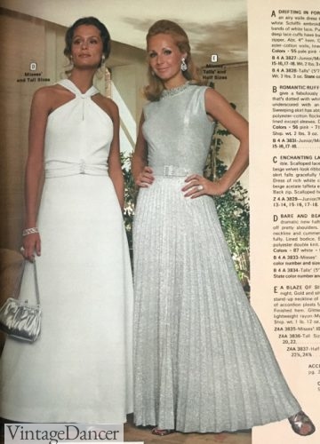 1973 evening dresses silver sequins sparkle disco dresses