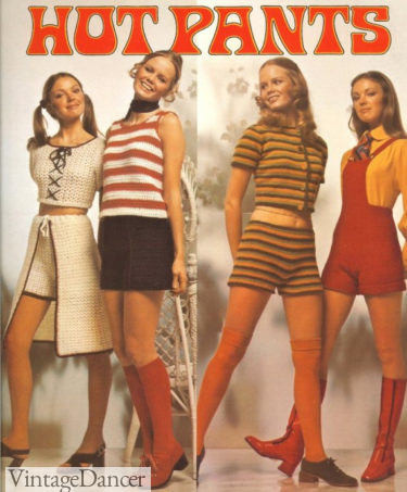 1970 Hot Pants (shorts) 1970s shorts women knit crochet hot pants