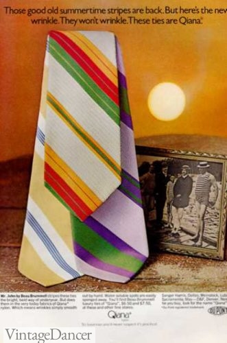 1970 Quiana rainbow stripe tie