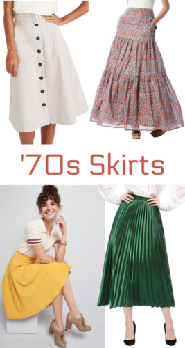 70s skirts, hippie skirts, boho skirts, retro skirts, pleated Disco skirts