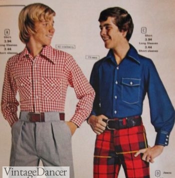 1970s teen denim and gingham shirts