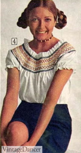 1971 embroidered peasant top 70s fashion
