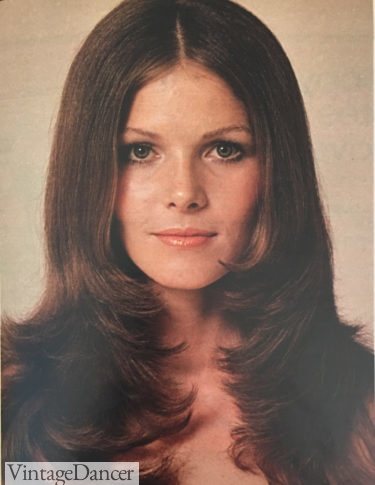 1971 long hair, center part, and feathered ends