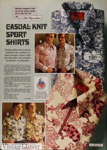 1970s men paisley print shirts guys 70s clothes