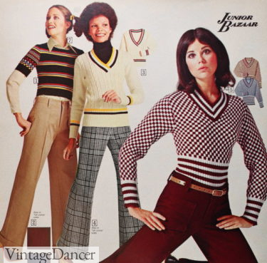 1970s clothes 1970s sweater fashion women girls teens 1972 teen sweaters