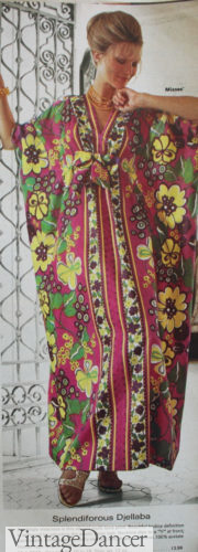 1970s Dejalabe caftan dress hippie dress maxi dress 1973