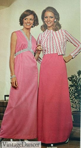 1970s pink vintage dresses