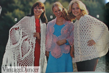 1973 crochet ponchos and wraps 1970s boho