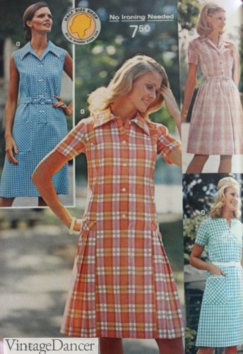 70s button up dress