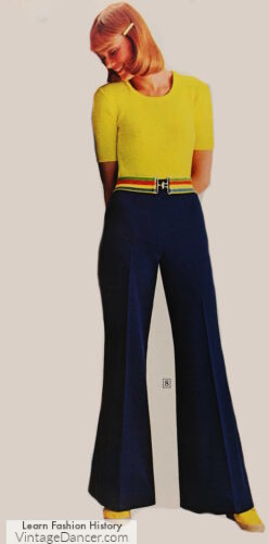 1970s outfit idea with bell bottoms pants