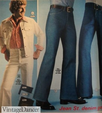 1973 men's white & denim blue jeans