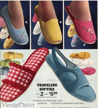 1970s house slippers women shoes