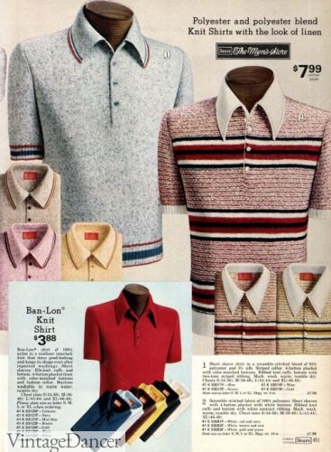 1974 mens double knit polo shirts
