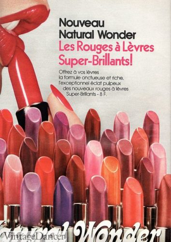 1974 lipsticks makeup colors by Nouveau