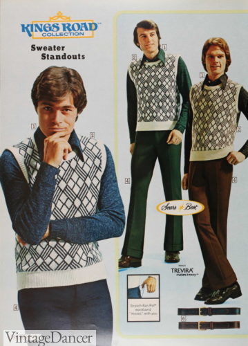 1974 mens outfits ugly sweater vests