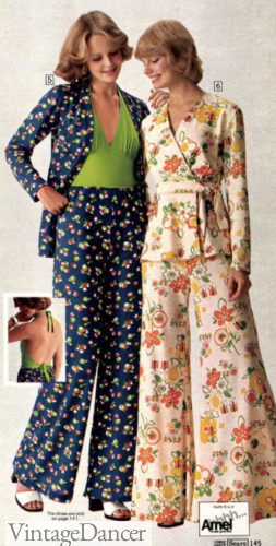 1970s fashion wide leg palazzo pants and tunic tops 1975