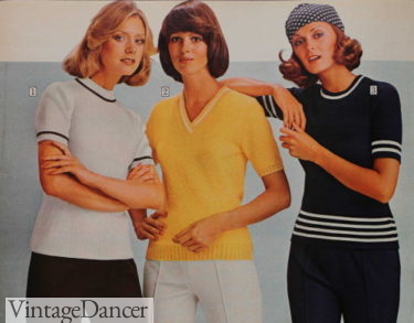 1975 women 70s knit pullover shirts