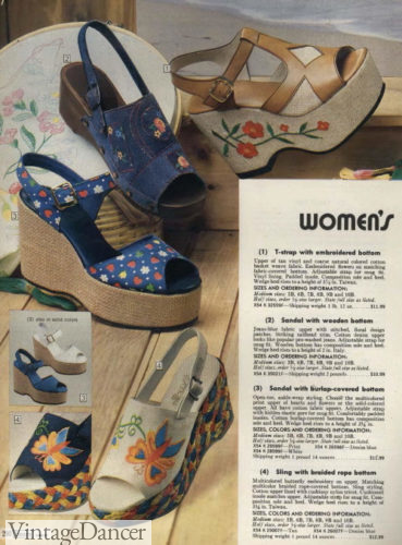 70s wedge shoes footwear women