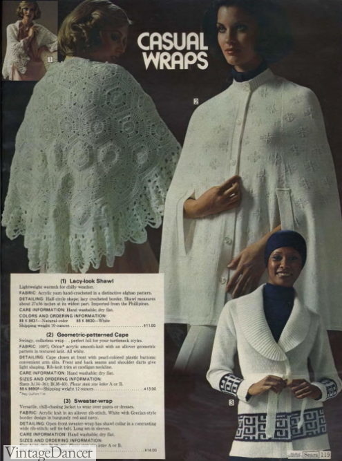 Vintage Knit Scarves, Shawls For Winter - History 1910-1970s