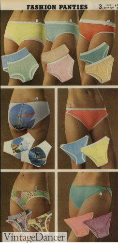1970 panties underwear teen girls fun prints