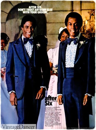 1976 mens 1970s midnight blue with black trim tuxedos