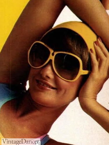 1970s sunglasses 1977 yellow frame sunglasses