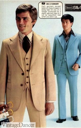 1977 mens three piece suit with vest