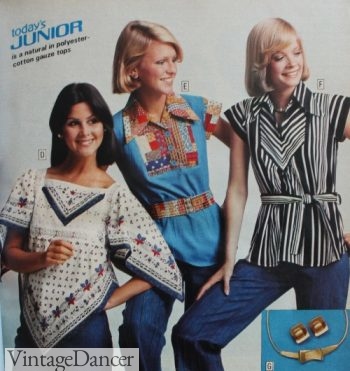 1977 peasant shirt, western shirt, chevron striped tunic