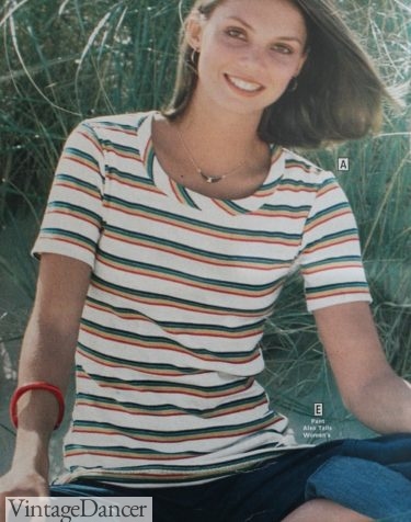 1970s rainbow shirt 1977 striped T-shirt