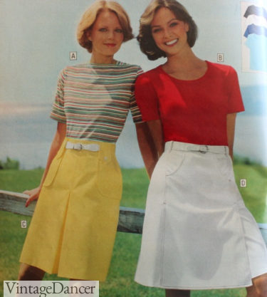 Medium to Large vintage 1970s folk inspired floral skirt