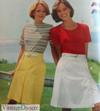 1977 A-line skirts