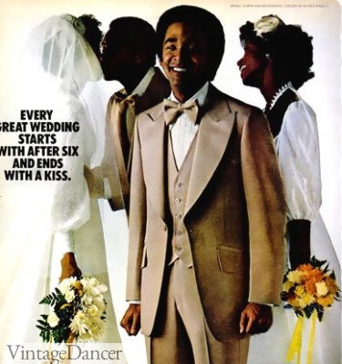 1977 mens 1970s tan wedding suit