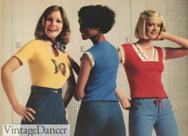 1978 knit shirts 70s clothe women girls