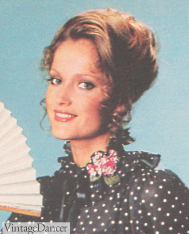 1978 sophisticated updo with curls framing the face evening hairstyle long hair 1970s