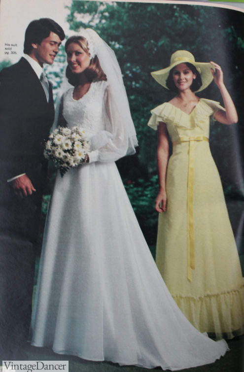 1978 wedding dress and bridesmaid dress