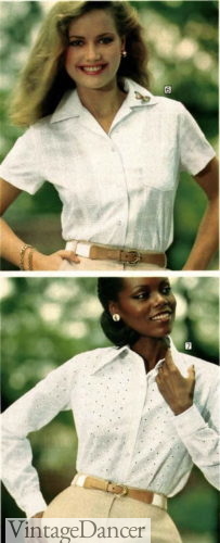 1978 women 70s white blouses