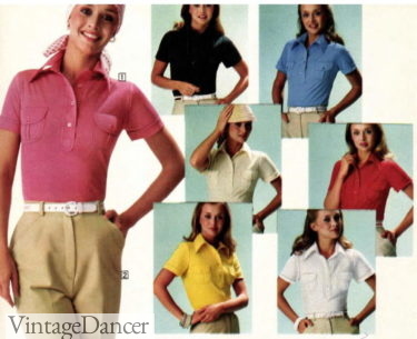 1978 womens 70s two pocket polo shirts