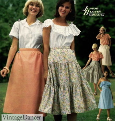 1978 70s women peasant blouses and skirts outfit ideas