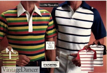 1978 stripe polo shirts mens shirts 1970s