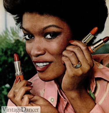 1970s black makeup, 1978 lipstick colors by Avon