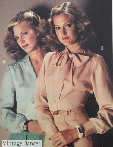 1979 bow blouse, 70s womens office wear